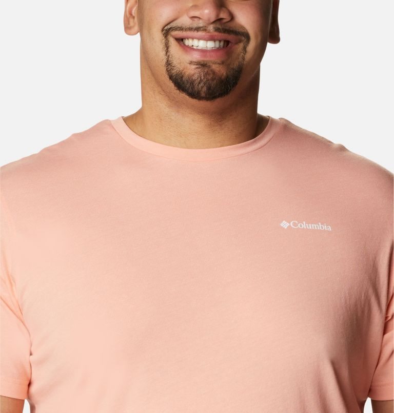 Men's Columbia Thistletown Hills Short Sleeve T Shirts Coral | Plus Size CA-B56A1